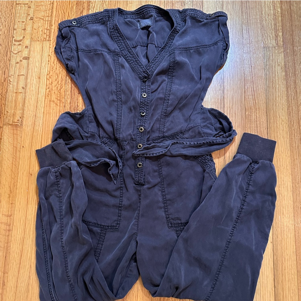 Anthropologie Huxley Utility Jogger Jumpsuit Washed Black Size 0 (#5) - Picture 6 of 13